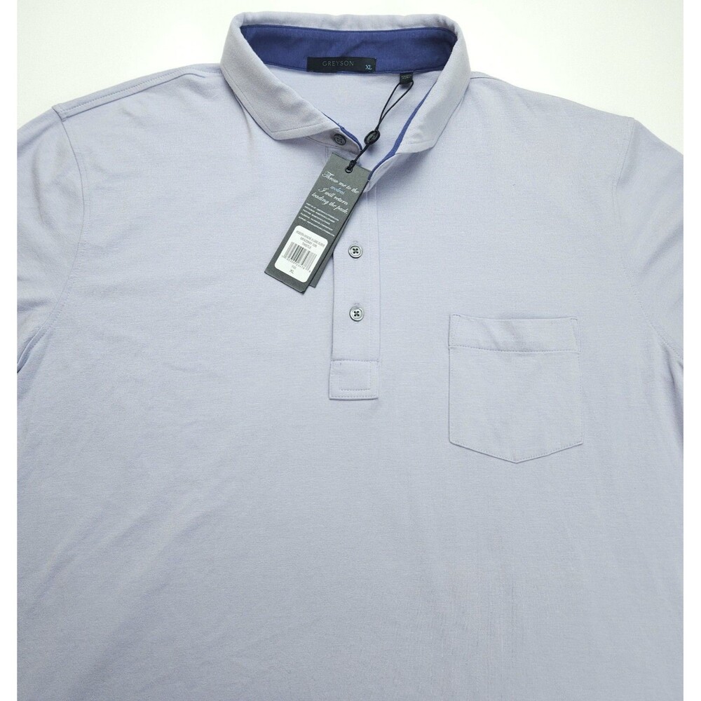 NWT XL Mens Greyson Modern Apache II Long Sleeve Light Purple Golf Polo Shirt